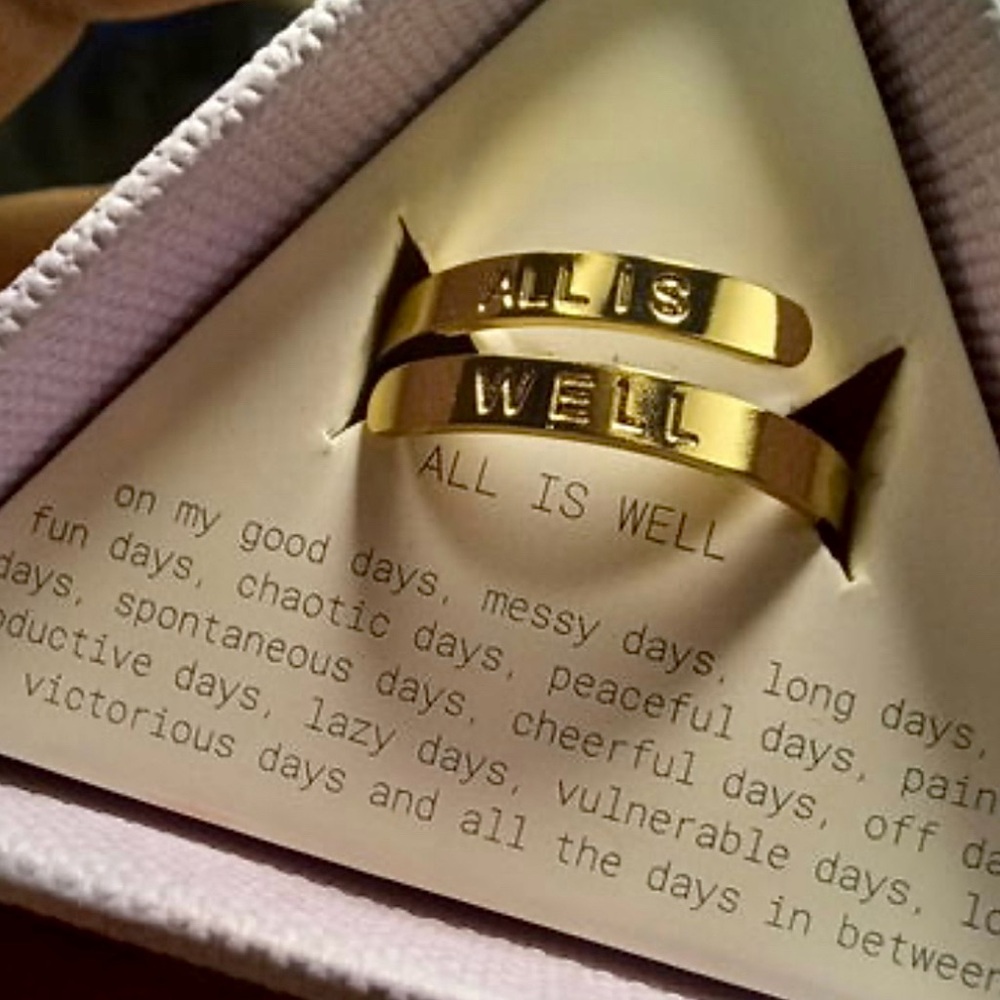 AYNIL || All Is Well Gold Stainless Steel Ring - Adjustable ✨NIB✨